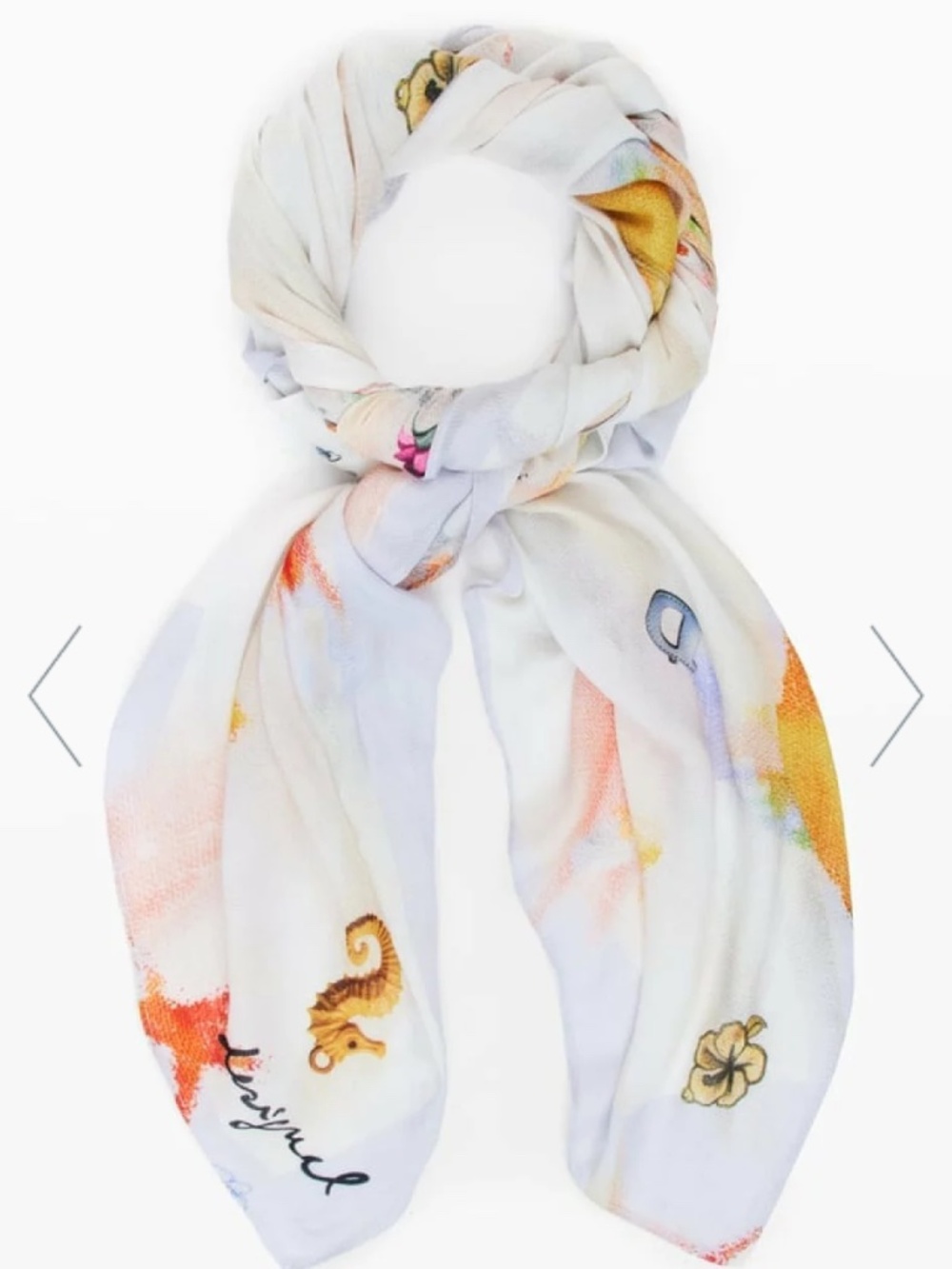 Italian Desigual Rectangular Foulard Charms Scarf 🔥 NEW